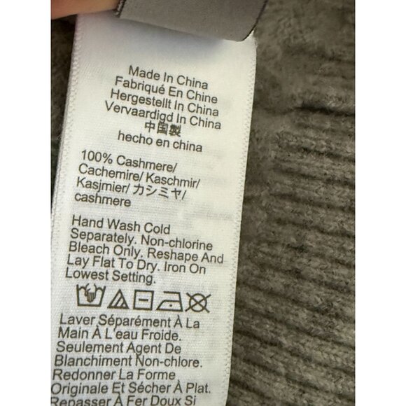 J.Crew Gray Cashmere Cable-Knit V-Neck Button-Up Cardigan Sweater S - Picture 8 of 9